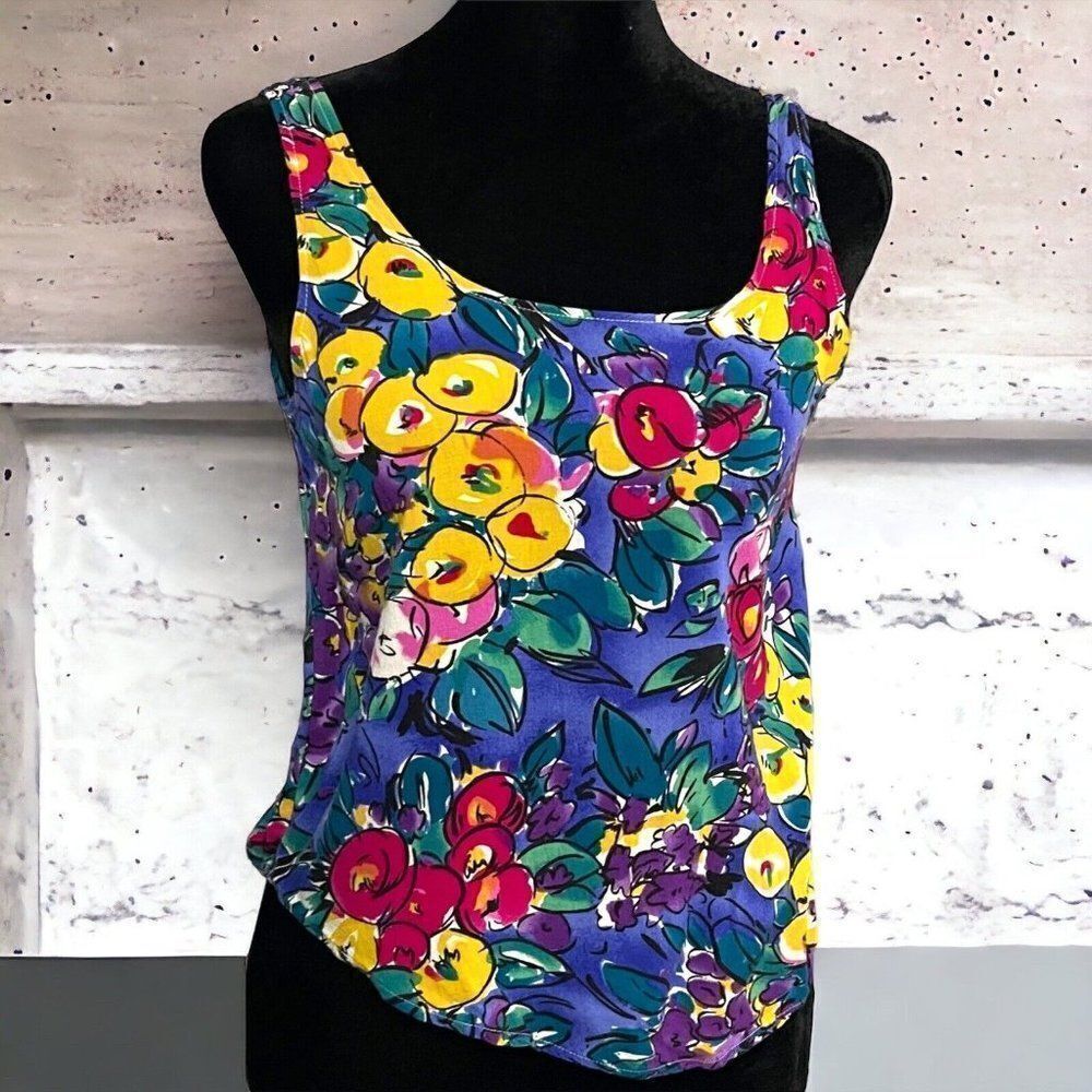 Vintage Wrapper USA Women's Multicolored Sleeveless Cropped Tank Top Y2K Fruit